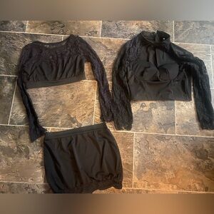 Elegant Black Lace Skirt Set